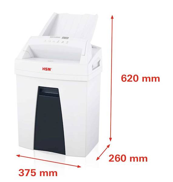 NISZCZARKA HSM SECURIO AF100 z podajnikiem kosz 25L , cięcie ścinki 4x25mm , wydajność do 100 arkuszy