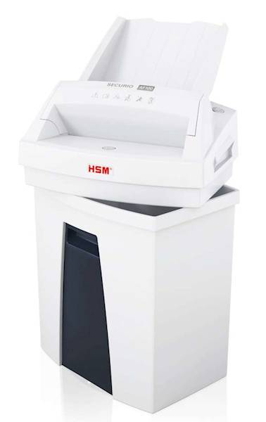 NISZCZARKA HSM SECURIO AF100 z podajnikiem kosz 25L , cięcie ścinki 4x25mm , wydajność do 100 arkuszy