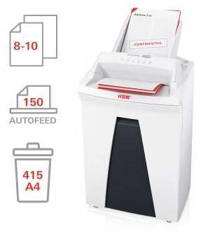 NISZCZARKA HSM SECURIO AF150 z podajnikiem kosz 35L , cięcie ścinki 4.5x30mm , wydajność do 150 arkuszy