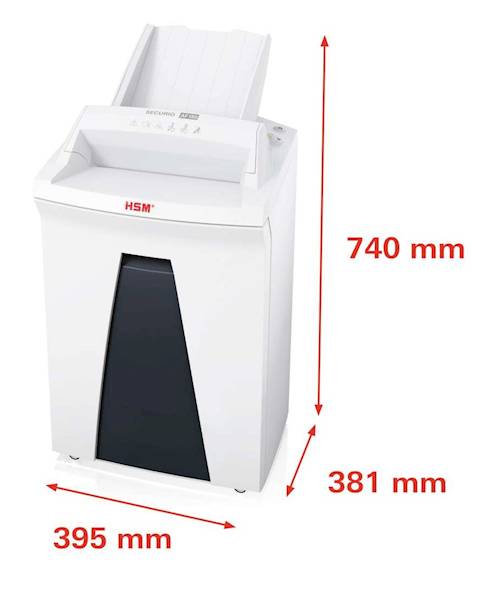 NISZCZARKA HSM SECURIO AF150 z podajnikiem kosz 35L , cięcie ścinki 1,9x15mm , wydajność do 150 arkuszy