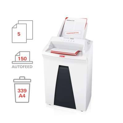 NISZCZARKA HSM SECURIO AF150 z podajnikiem na 150 arkuszy, kosz 35L , szerokość szczeliny 240mm