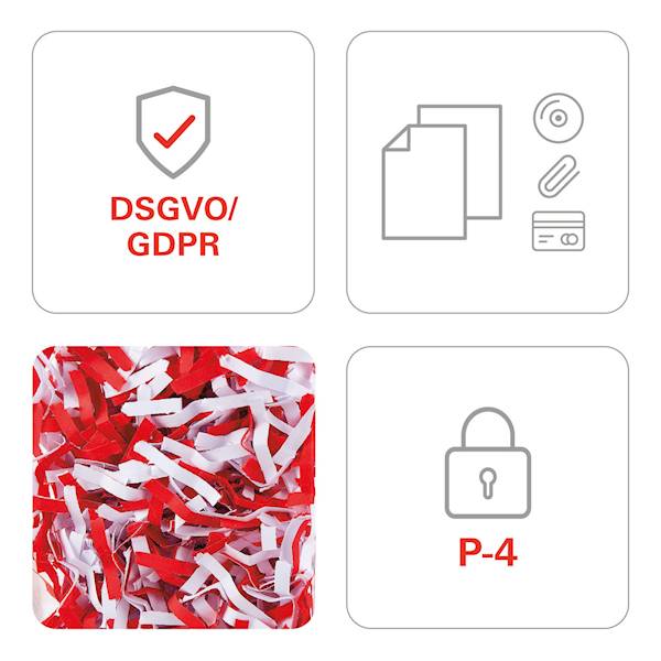 NISZCZARKA HSM SECURIO AF300 z podajnikiem kosz 35L , cięcie ścinki 4.5x30mm , wydajność do 300 arkuszy