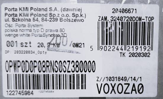 OŚCIEŻNICA REG. 140-160 80P WENGE WHITE