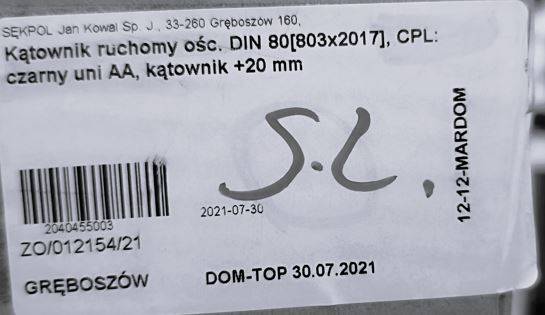 KĄTOWNIK Z PRZEDŁ. PIÓREM 80 CZARNY UNI 6 cm