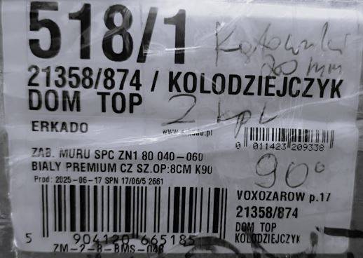 KĄTOWNIK 20 mm 80 BIAŁY PREMIUM 8/90 - 2 kpl w op.