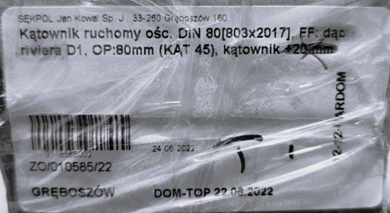 KĄTOWNIK 20 mm VIVENTO 80 DĄB RIVIERA 8/45 