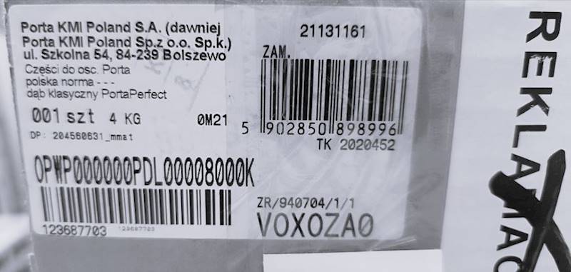 KĄTOWNIK 20 mm PORTA DĄB KLASYCZNY 8/45