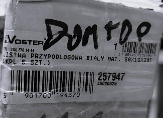 LISTWA MDF VOSTER 80X16X2050 mm BIAŁY MAT