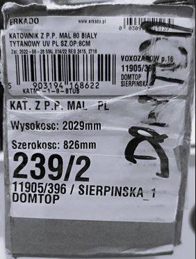 KĄTOWNIK Z PRZEDŁ. PIÓREM 80 BIAŁY TYTANOWY UV 8cm