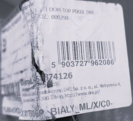 KĄTOWNIK Z PRZEDŁ. PIÓREM 90 BIAŁY CPL DRE