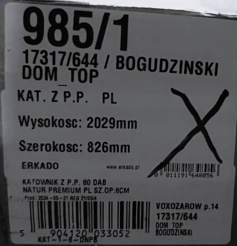 KĄTOWNIK 20 mm ERKADO 80 DĄB NATUR PREMIUM 8CM