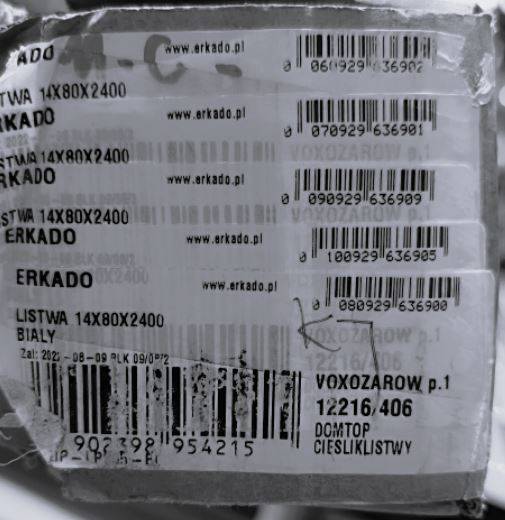 LISTWA MDF ERKADO ŚNIEŻNOBIAŁY GREKO 80X14X2400mm