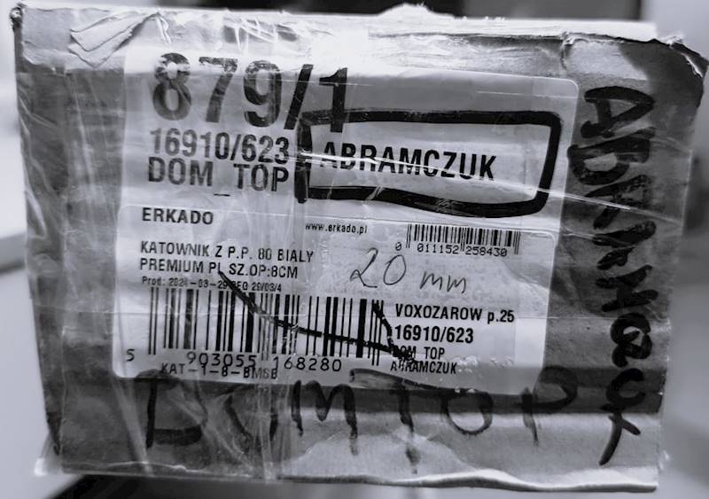 KĄTOWNIK 20 mm ERKADO 80 BIAŁY PREMIUM 8