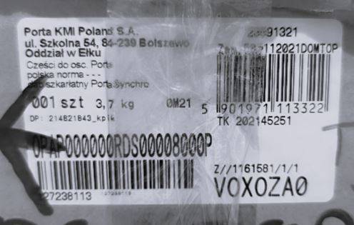 KĄTOWNIK 20 mm PORTA DĄB SZKARŁATNY prawy pion