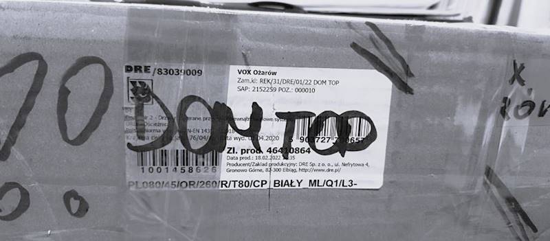 OŚCIEŻNICA REG. 260-280 BIAŁY CPL DRE piony