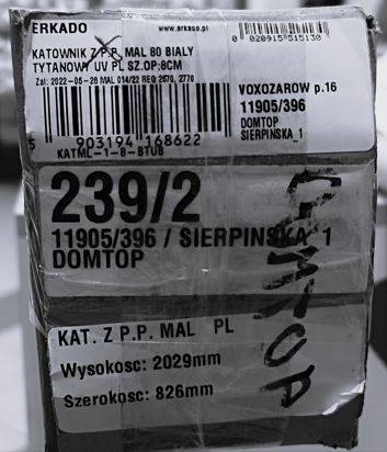 KĄTOWNIK 20 mm ERKADO 80 BIAŁY TYTANOWY UV 8cm