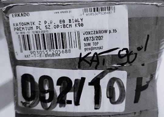 KĄTOWNIK Z PRZEDŁ. PIÓREM 80 BIAŁY PREMIUM 8/90