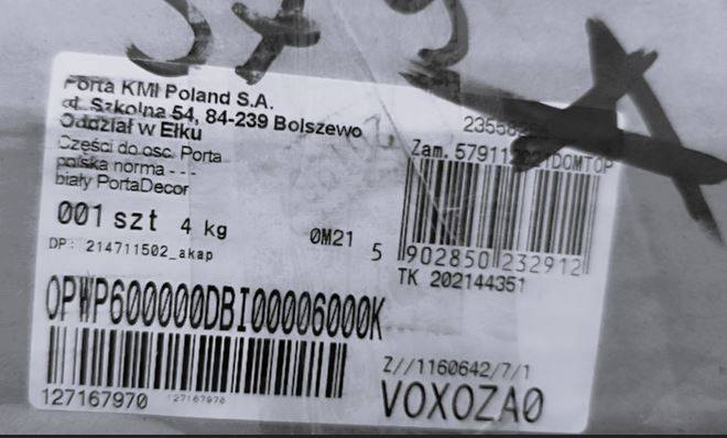 KĄTOWNIK Z PRZEDŁ. PIÓREM BIAŁY PORTADECOR 8/45