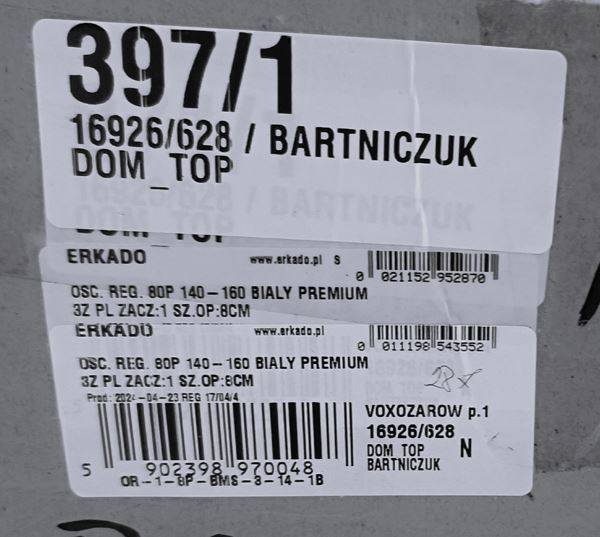 OŚCIEŻNICA REG. 140-160 80P BIAŁY PREMIUM 8 cm