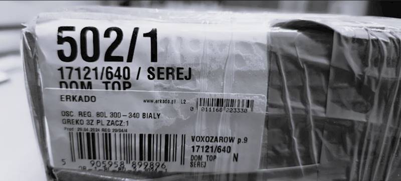 OŚCIEŻNICA REG. 300-340 80L BIAŁY GREKO 6cm