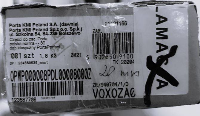 NADPROŻE KĄTOWNIKA 20 mm DĄB KLASYCZNY 8/45