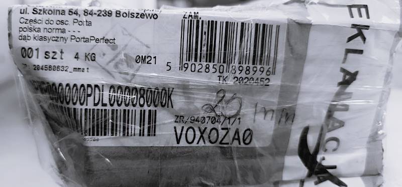 NADPROŻE KĄTOWNIKA 20 mm DĄB KLASYCZNY 8/45