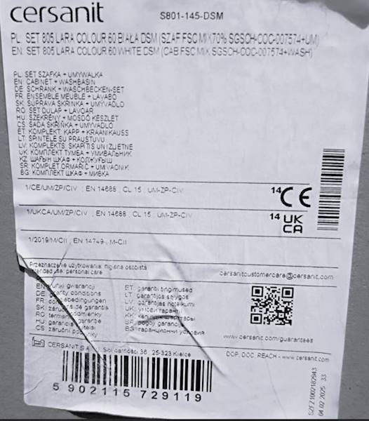 ZESTAW 805 LARA COLOUR 60 BIAŁA DSM S801-145