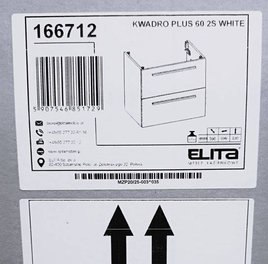 SZAFKA KWADRO PLUS 60 2S WHITE 166712