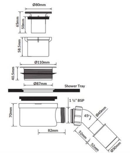 SYFON BRODZIKOWY TAKO SLIM FI90 S904-007