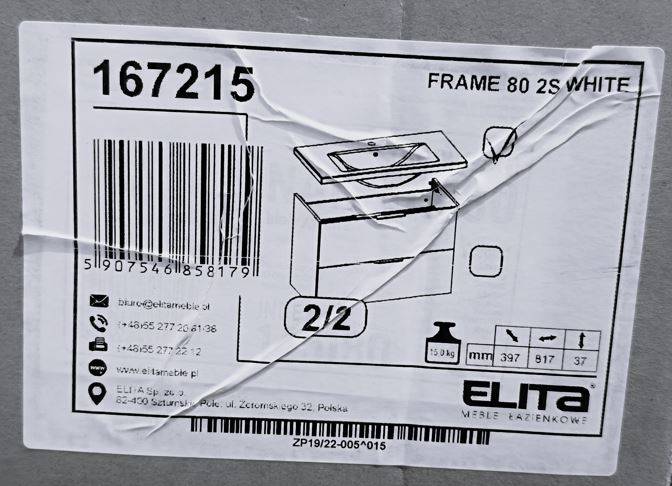 UMYWALKA Z SZAFKĄ FRAME 80 2S BEZ BATERII