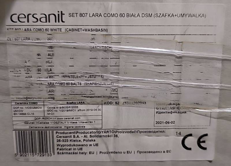 ZESTAW 807 LARA COMO 60 BIAŁA SZAFKA+UM. S801-147