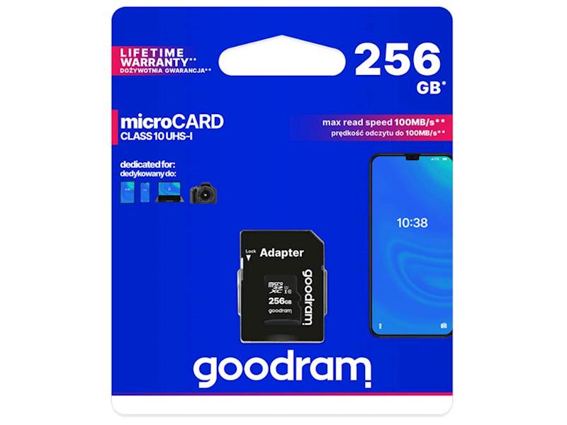 Karta pamięci microSD 256GB Goodram z adapterem
