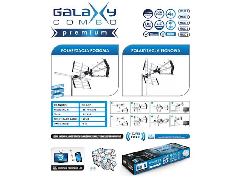 Antena DVB-T Opticum Galaxy Combo Premium