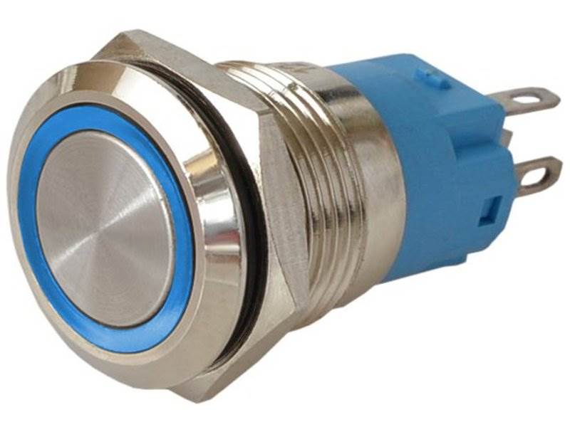 PRZEŁĄCZNIK WANDALOODPORNY LED ON-OFF 22mm niebies
