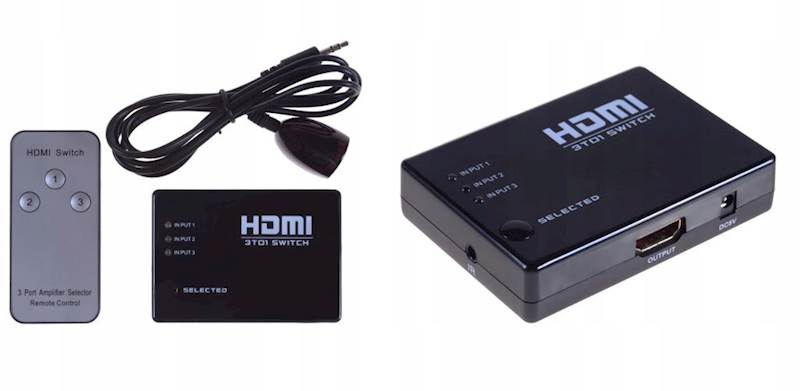 Rozgałęźnik SWITCH HDMI Z PILOTEM 3 PORTY