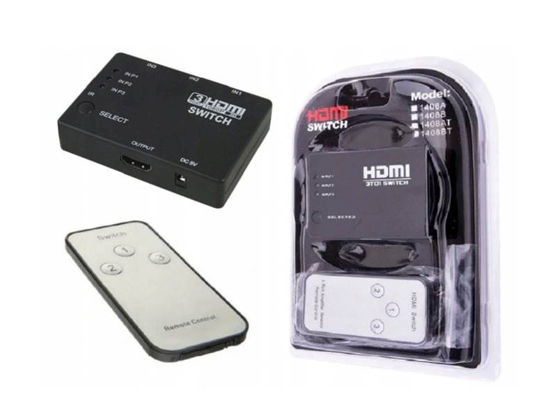 Rozgałęźnik SWITCH HDMI Z PILOTEM 3 PORTY