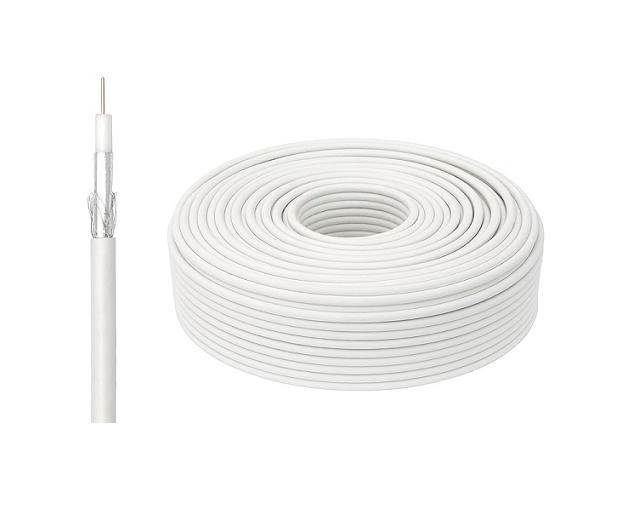 Przewód kabel koncentryczny - biały - 1m