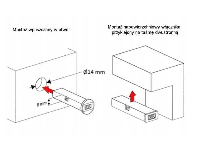 Włącznik meblowy do LED drzwi machnięcie ręką czar