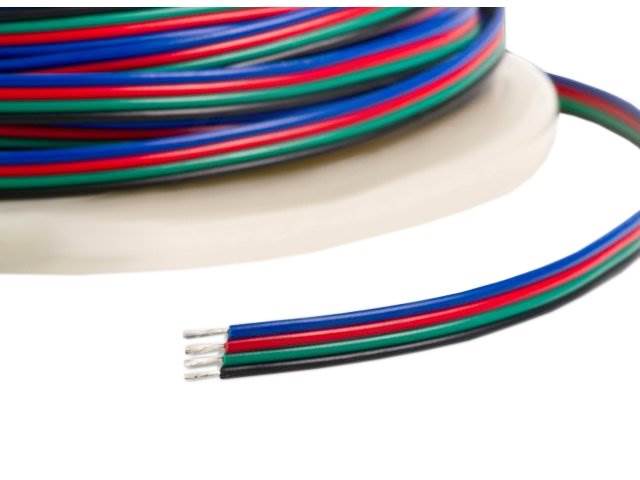 Kabel przewód do taśmy LED RGB 4x0,35mm2 - 1m