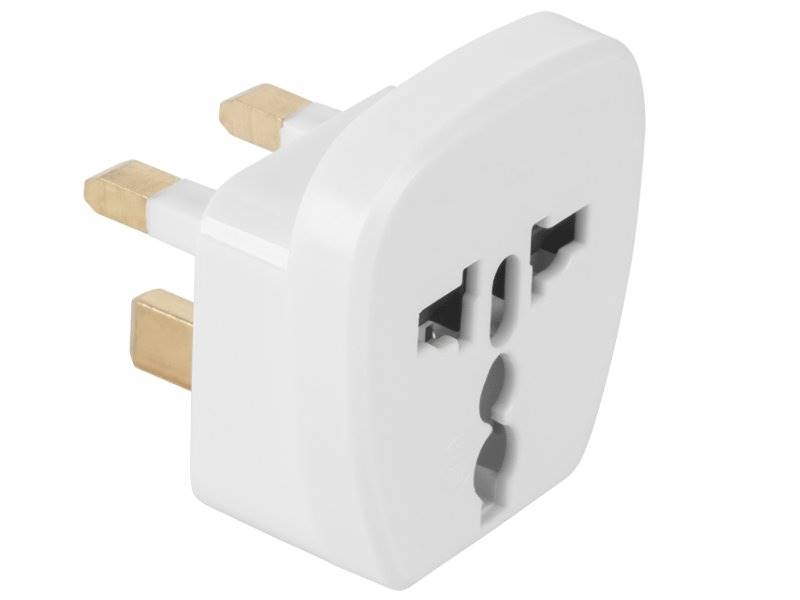 Adapter UK wtyk - POLSKA gniazdo - BIAŁY