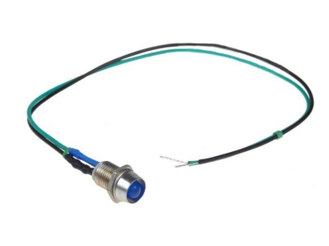 DIODA LED kontrolka 5mm 12V z przewodem NIEBIESKA