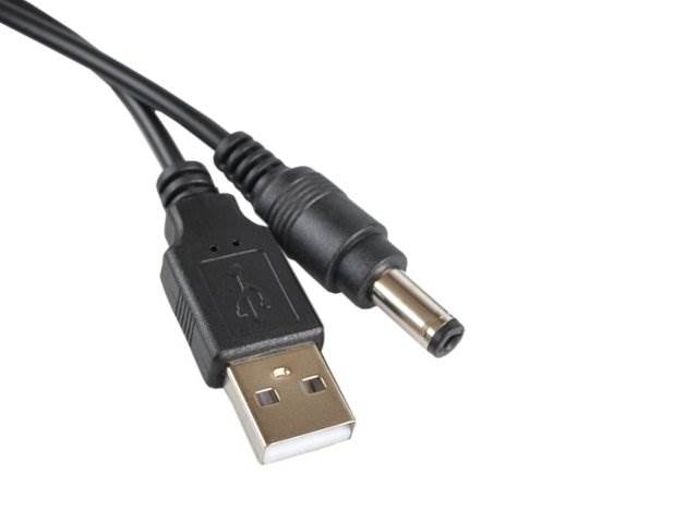 Kabel USB A - wtyk DC 2.1/5.5 -  1,2m