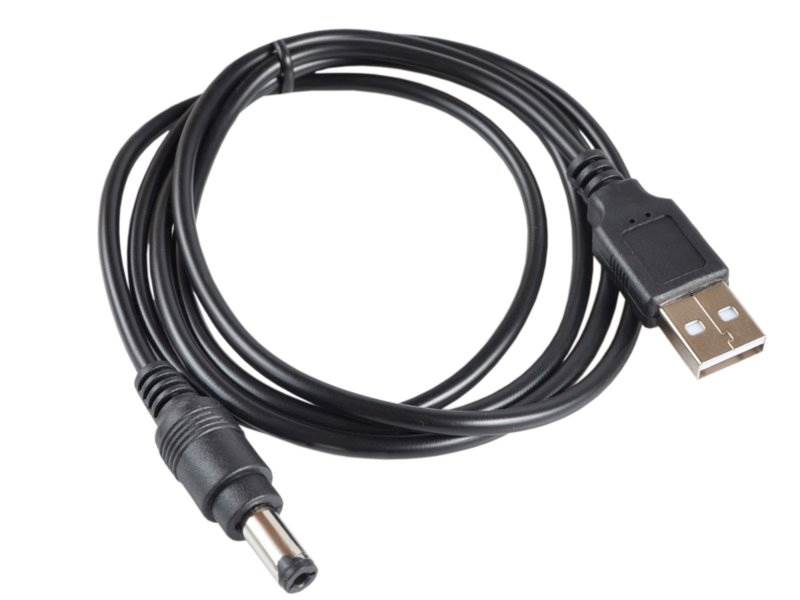 Kabel USB A - wtyk DC 2.1/5.5 -  1,2m