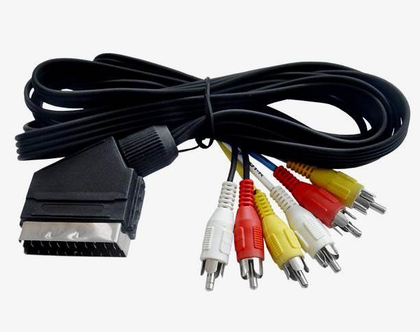 Kabel przewód SCART EURO - 6x RCA 1,5m