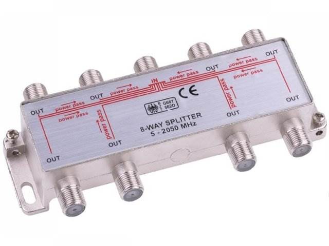 Rozgałęźnik antenowy Spliter power pass - 8 TV 