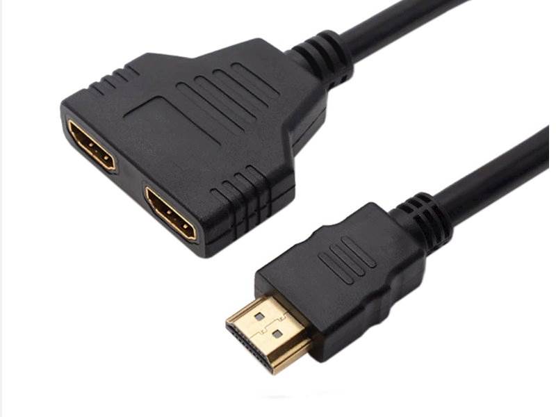 ROZDZIELACZ ROZGAŁĘŹNIK HDMI 2 PORTY HD GOLD
