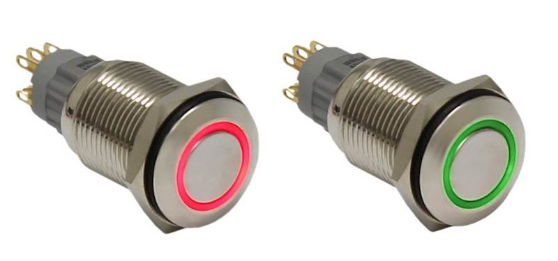 Przełącznik bistabilny 2A 250V ring zielono-czerwo