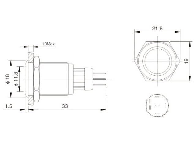 Przełącznik bistabilny 2A 250V ring zielono-czerwo