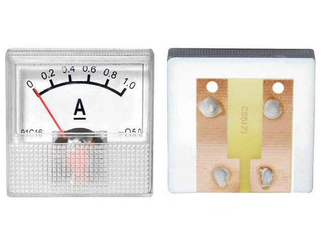 Miernik amperomierz kwadratowy mini 1A + bocznik