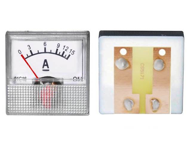 Miernik amperomierz kwadratowy mini 15A + bocznik